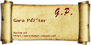 Gara Péter névjegykártya